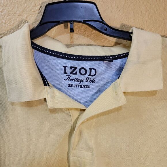Men's IZOD Heritage Polo Shirt XXL Regular Fit 100% cotton Golf Shirt Yellow - Picture 2 of 12